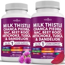 NEW AGE Thistle Lait NAC Chanca Piedra Racine Artichaut Dandelion Racine Astragalus - Plus TUDCA & Ginger - 120 Compte