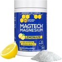Magtein Magnesium L-Threonate, Glycinate & Taurate - MagTech Magnesium Powder - Sugar Free Lemonade Drink - 200mg Chelated Triple Complex - Supports Relaxation & Brain Health* - 30 Servings