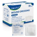 Island Dressing Bordered Gauze 2"x2", 30 Individually Packed Non-Stick Pad in Center with Adhesive Border,Soft Absorbent Medical Grade Dressing Gauze Pad for Wound Care and First Aid