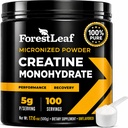 ForestLeaf Poudre micronisée de créatine monohydratée - Maximiser la croissance et la force musculaires - Créatine non aromatisée pour les femmes et les hommes - 5G par portion - 100 portions