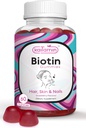 Biotin Vitamin B7 Gummi für Haar Haut & Nägel - 5000 mcg pro Servieren - mit Elderberry und Kokosnussöl, 60 Erdbeer-Flamoured-Gummien - Alle natürlichen, Gluten-freien & Vegetarier (Pack 1)