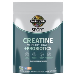Poudre monohydratée de créatine pour les femmes et les hommes par jardin de vie, préparation micronisée avec probiotiques pour les muscles, la force, la performance, le sport Amino énergie, environ 60 portions faciles à mélanger