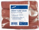 JorVet Brown Cling Gauze | 100% Cotton, Soft & Breathable for Wound Care, Pet Dressings & Medical Use | Comfortable, and Ideal for Healing & Recovery | Brown | 12 Rolls 3" x 5 Yards