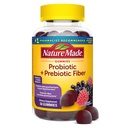 Nature faite Probiotique + Gommies de fibre prébiotique pour la santé quotidienne Gut, supplément de fibre avec probiotiques pour le soutien de la santé digestive, 50 Gommies, 25 jours d'approvisionnement