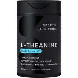 Sports Research® L-Theanine 200mg with Suntheanine®, 60 Softgels