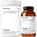 Poudre monohydratée de créatine et huile de poisson oméga-3 1 600 mg - Supplément oméga-3 quotidien pour l'EPA et l'ADH - Soutient la force, le muscle maigre, la récupération et la santé articulaire - FNS Certifié pour Sport