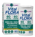 Vital Planet - Vital Flora Men Plus de 55 Probiotiques quotidiens, 60 Million CFU, Démarches diverses, Prébiotiques organiques, Soutien immunitaire, Probiotiques stables du plateau digestif pour les hommes, 60 Capsules