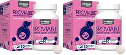 Nutramax Proviable Probiotics for Dogs, Daily Digestive Health Supplement with Multiple Strains of Bacteria, Dog Probiotics Plus Prebiotics, 60 Chewable Tablets,(Pack of 2)