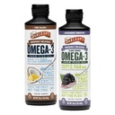Barlean's Omega 3 Liquid Supplement Bundle, BlackBerry Smoothie L'huile de lin et Piña Colada Fish Oil Suppléments Set, 16 oz