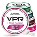 VPR 75mg Koffein Nootropic Pouches | 20 Count Energy Pouches mit Löwenmähne, Alpha-GPC, Vitamin B6 & B12, L-Theanin und L-Tyrosin | Natürlich aromatisierte Fokusbeutel ohne Zucker | Sortenpackung