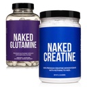 NAKED Pure Micronized Creatine Monohydrate 100 portions + Pure L-Glutamine 240 capsules Bundle: Vegan, Non-GMO, Sans gluten. Minimiser la ventilation musculaire et améliorer la synthèse protéique. Rien d'artificiel