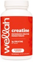 Wellah Creatine Capsules monohydratées (3000 mg) 120 Capsules - Créatine micronisée, 30 portions