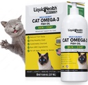 Animaux de santé liquides Sauvage pris Omega 3 Huile de poisson pour chats - Supplément Omega 3 liquide pour chats avec EPA+DPA+DHA - Réduire les démangeaisons, le soutien articulaire, l'immunité, le cerveau, la santé cardiaque - Fabriqué aux États-Unis (8 oz)