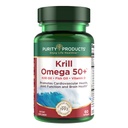 Produits de pureté Krill Omega 50 (Krill + Mélange d'huile de poisson 1000mg + Astaxanthine 500mcg + Phospholipides 200mg + Vitamine D 500 UI) - 60 Mini Softgels