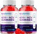 (2 Pack) Keto Ripped ACV Gummies - Fortgeschrittene Formel Ripped Keto + ACV Gummis Apfel Apfelessig Ripped ACV Gummies Nahrungsergänzung Bewertungen Extra Stärke (120 Gummi)