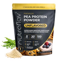 Unflavored Vegan Protein Powder - Plant Based Pea Protein Powder - 20g Protein Per Serving with 1 Ingredient - Iron-Rich, Easy to Digest - No Added Sugar - Great for Smoothies & Recipes - 20 Servings