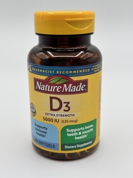 Nature faite D3 Extra Strength 5000 UI 125mcg - 240 Softgels
