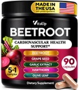 VitaUp Beet Root Capsules - USA Made Beetroot Supplement for Normal Circulation, Nitric Oxide & Heart Support - 5-in-1 Beets with Grape Seed, Garlic Extract, Hawthorn Berry, Olive Leaf - 90 Vegan Caps
