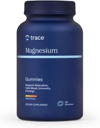 Trace Minerals Magnésium Gummies - Supporte un mindset calme - Magnésium Chewables pour les enfants et les adultes - os, digestion, santé cardiaque et immunitaire - Peach Flavor - 120 Comte (120 portions)
