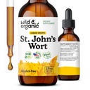 Wild & Organic St Johns Wort Tincture - Stimmungsunterstützung - Relaxing St. John's Wort Supplement - Liquid Hypericum Perforatum Kräutertropfen - Vegan, Zucker & Alkoholfrei - 2 fl oz