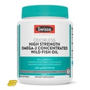 Swisse Wild Fish Oil Omega 3 Suppléments pour les femmes et les hommes EPA DHA Suppléments pour l'huile de poisson Odorless - aide à soutenir la santé du cerveau, des yeux et du coeur , haute résistance 1500 mg , 400 pilules softgel