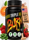 Triple Burn Weight Loss Pills for Women & Men, Fat Burner GLP-1 Support, Appetite Suppressant, Diet Pills with Green Coffee Extract & Cayenne (60 Capsules)
