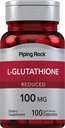Piping Rock L Supplement de glutathion de 100 mg de 100 gélules de forme réduite de 100 mg de glutathion sans OGM