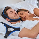 Snoring Chin Strap Comfortable Universal Snoring Devices Adjustable Effective Stop Snoring Sleep Snore Reducing Aid for Women and Men (Blue)
