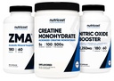 Nutricost Creatine 500 Grams, Oxyde nitrique 180 Capsules et ZMA 180 Capsules Bundle