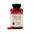 NatureWise Krill Oil 1,000 mg + Vitamin D3 6,000 IU - SUPERBAboost Concentrated Antarctic Krill Oil - Omega-3 EPA & DHA, Phospholipids & Astaxanthin - Non-GMO - 60 Softgels[30 Day Supply]