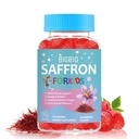 Saffron for Kids, Saffron Extract, Magnesium Glycinate, Omega-3, L-Theanine, Holy Basil, Rosemary, B6, D3 for Calm, Focus, Happy Mood, Cognition, Sleep, Sugar Free, 90 Gummies
