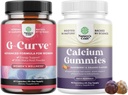 Ensemble de pilules G-Curve Butt and Breast Enhancement - Herbal Enhancer peut soutenir les courbes de sculptation du corps et la forte absorption Gommies de calcium pour les femmes avec la vitamine D3 pour la santé osseuse et le soutien immunitaire