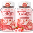 2Pack sans sucre hydrolysé peptide de collagène rempli de gommes pour les femmes et les hommes, avec 1500mg de protéines de type I,II,III,V,X, 5000mcg Biotine Vitamine C A E D3 B6 B12 pour les ongles de peau de digestion immunitaire, os