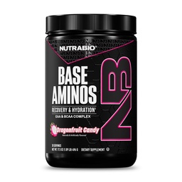 NutraBio Base Aminos EAA + BCAA Poudre – Supplément d'acides aminés essentiels 10g, 6g 2:1:1 BCAAs, 2,8g Matrice d'hydratation avec électrolytes et Enhancer d'absorption AstraGin® – 30 portions- Candy de fruits dragon