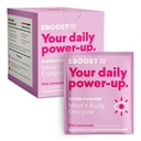 EBOOST Energy Drink & Electrolyte Powder, 20 Packets - Super Poudre de citron rose avec aucun sucre ajouté - Mélange essentiel de vitamines, de nootropiques et de caféine naturelle et d'hydratation - Pré et post entraînement