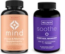 WellPath Mind Brain Supplement für Gedächtnis und Fokus mit Lion's Mane und Soothe Cortisol Manager mit KSM-66® Ashwagandha & L-Theanine