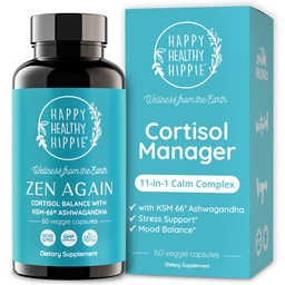 Zen Encore Cortisol Manager avec Ashwagandha KSM-66.com Suppléments de cortisol pour les femmes.Complexe 11-en-1.com Support de stress à base de plantes avec L-Theanine, Rhodiola & Magnésium.