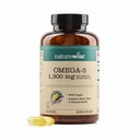 NatureWise Ultra Omega 3 Fischöl 2200 mg - 1300 mg Omega-3 - Triglyceridform - Zitronengeschmack - Wild gefangenes Fischöl + EPA & DHA - stoßfrei, nicht gentechnisch verändert - 120 Softgels[2-Monatsversorgung]