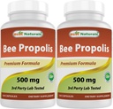 Meilleure propolis d'abeille naturelle 500 mg 120 Capsules (120 Nombre (paquet de 2))