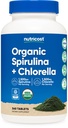 Nutricost Spiruline biologique + Chlorella (3 000 mg) 360 comprimés - USDA Organic, 1 500 mg Spiruline, 1 500 mg Chlorella, végétalien, sans OGM, sans gluten, 60 portions