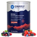 Gnarly Nutrition BCAA Poudre, Fruit Punch – Pré-entraînement BCAAS Amino Acides – NSF Sport Certifié – Supplément pour soutenir et reconstruire Muscle – Fruit Punch avec caféine, 10,58 oz