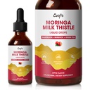 Détox du foie de chardon de lait gouttes de saveur de pomme – Nettoyez le foie Détox et la réparation avec Moringa, Dandelion, Burdock & Thé vert – supplément liquide à base de plantes pour le foie et le soutien et la santé du foie, Vegan, 2 Fl Oz