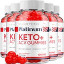 (5 Pack) Platinum Keto ACV Gummies - Advanced Formula Platinum Keto Plus ACV Gummis Apple Cider Essig Platinum ACV Gummies Nahrungsergänzungsmittel Bewertungen Männer Frauen (300 Gummi)