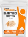 BulkSupplements.com Poudre de protéines de riz d'orge - Poudre de protéines végétales, nutrition sportive - Sans aromatisé et sans lait, 30g par portion, 500g (1,1 lb) (paquet de 1)