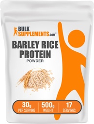 BulkSupplements.com Poudre de protéines de riz d'orge - Poudre de protéines végétales, nutrition sportive - Sans aromatisé et sans lait, 30g par portion, 500g (1,1 lb) (paquet de 1)