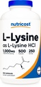 Nutricost L-Lysine 1000mg pro Servierung, 250 Servierungen, 500 Kapseln - Glutenfrei, Non-GMO, 500mg pro Kapsel