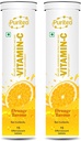 Vitamin C 1000mg Effervescent Tablets - Potent Immune Support VIT C with Zinc Supplement - Sugar-Free, Dissolvable Vitamin C Tablets Orange Flavor - (15 Tablet Each, Pack of 2)