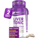 Herboronique Nettoyer le foie Détox et le supplément de réparation avec le chardon et l'artichaut 20-en-1 Formule de soutien du foie, énergie et santé globale