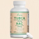 VivoNu TUDCA 2000mg + NAC 1200mg Supplement Complex Capsules, TUDCA Bile Salt + N Acetyl Cysteine, Antioxidant Supplements for Liver&Lung&Digestion&Gallbladder Cleanse(180 Kapseln)