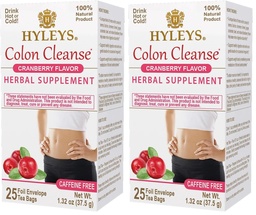 Hyleys Colon Cleanse Tea Cranberry Flavor - 25 sachets de thé (2 paquets)